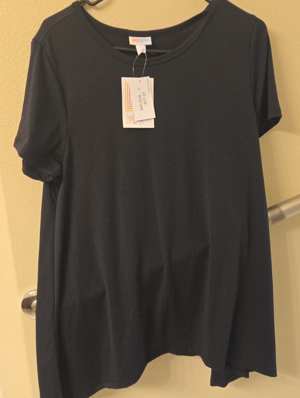 Classic Melissa Black Short Sleeve Crew Tee by LuLaRoe